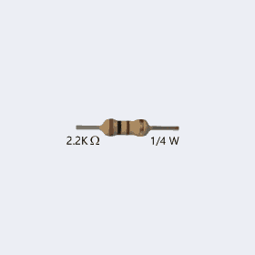 عدد 2 مقاومات 2.2 كيلو أوم Resistor 2.2K Ohm 1/4W