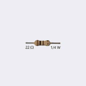 عدد 2 مقاومات 22 أوم Resistor 22 Ohm 1/4W
