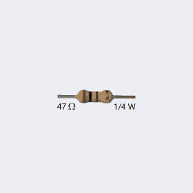 عدد 2 مقاومات 47 أوم  Resistor 47 Ohm 1/4W