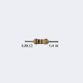عدد 2 مقاومات 6.8 كيلو اوم  Resistor 6.8K Ohm 1/4W
