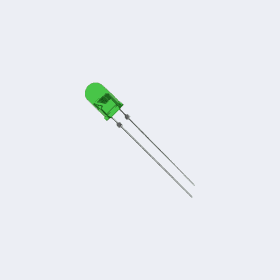 Green LED 5mm دايود ضوئى اخضر (2pcs)
