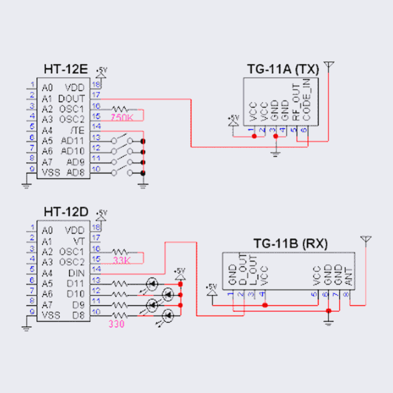 Ht12d схема подключения