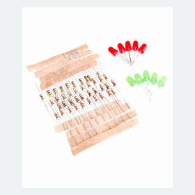عرض خاص مجموعة 40 مقاومة و 10 دايود ضوئى Set of 40pcs Resistor+10pcs LED