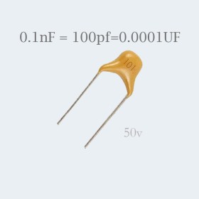 مكثف سيراميكي رقم 101 CERAMIC FILTER CAPACITOR  0.1nF(101)/50V