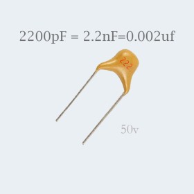 مكثف سيراميكي رقم 222 CERAMIC FILTER CAPACITOR  2.2nF(222)/50V