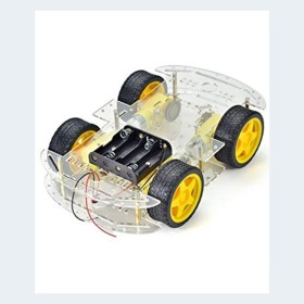 كتة جسم روبوت سيارة باربع كفرات(شفاف) -(Transparent)4WD Smart Motor Robot Car Chassis