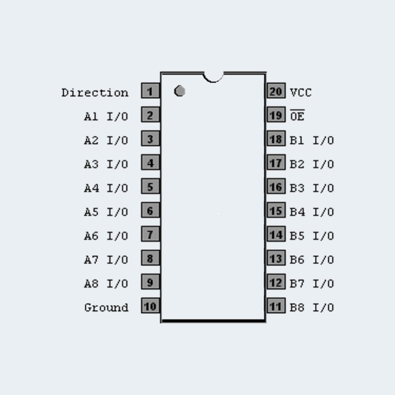 74LS245 IC Octal Bus threestate transceiver LEVEL SHIFTER اتقان
