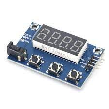 7segment display board connected to module HX711 pressure sensor weighing electronic scale