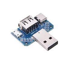 USB adapter board - USB male to female to microUSB toType-C to header