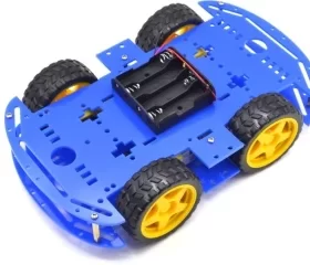 كتة جسم روبوت سيارة باربع كفرات(أزرق) -(Blue)4WD Smart Motor Robot Car Chassis